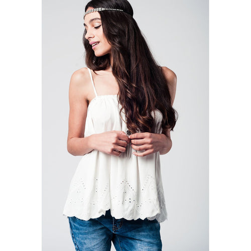 White top with white crochet detailing