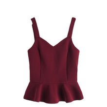 V Neck Princess Lace Up Peplum Bustier Top