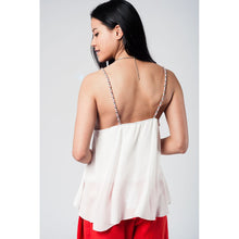 White top with aztec black and red embroidery
