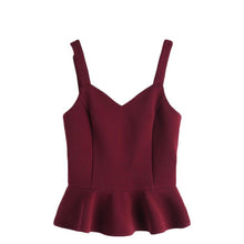 V Neck Princess Lace Up Peplum Bustier Top