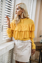 Elegant Ruffles Long Sleeve Blouse Top