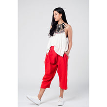 White top with aztec black and red embroidery