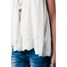 White top with white crochet detailing